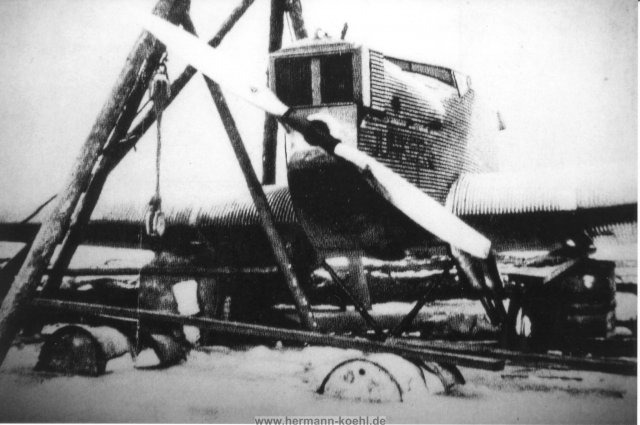 Die Bremen nach der Landung auf Greenly Island